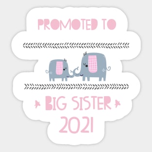 Promoted to Big Sister 2021 announcing pregnancy Elefant Sticker